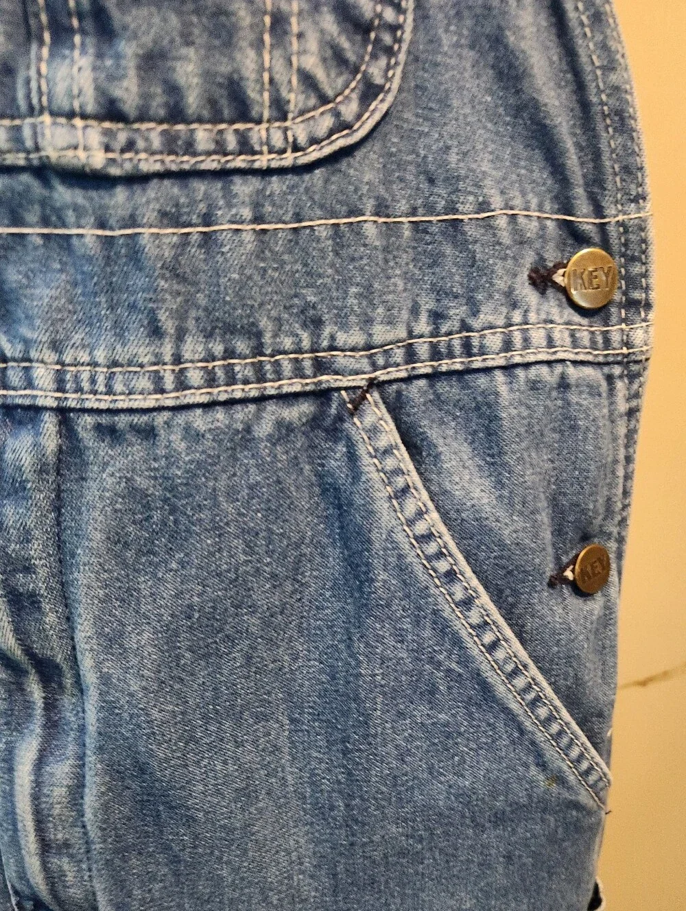 KEY Enzyme Washed Denim Bub Overalls
